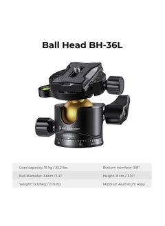 K&F Concept 67 inch Camera Tripod Horizontal Aluminum Tripods Portable Monopod with 32mm Ball Head 12KG Load Capacity Quick Release Plate, for Travel and Work T255A4+BH-32L(Golden)  - Image 5