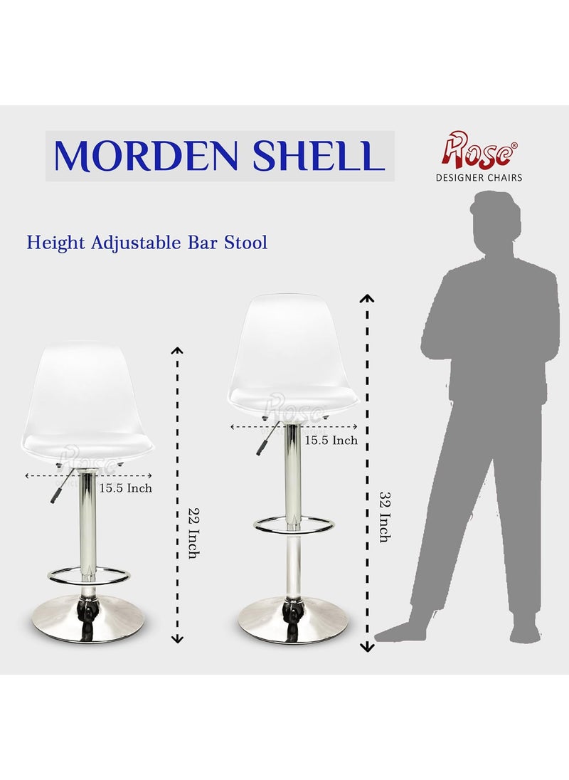 Rose ROSE Robin Height Adjustable Revolving Bar StoolKitchen Chair Suitable for Kitchen Cafeteria Dining OfficeShops Pack of 1 Pearl White  - Image 2