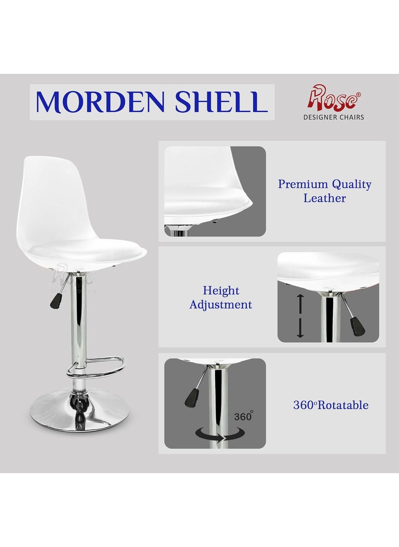 Rose ROSE Robin Height Adjustable Revolving Bar StoolKitchen Chair Suitable for Kitchen Cafeteria Dining OfficeShops Pack of 1 Pearl White  - Image 3