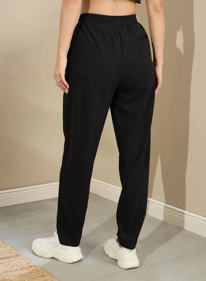 SASSAFRAS Sassafras Women Black Tapered Drawstring Joggers