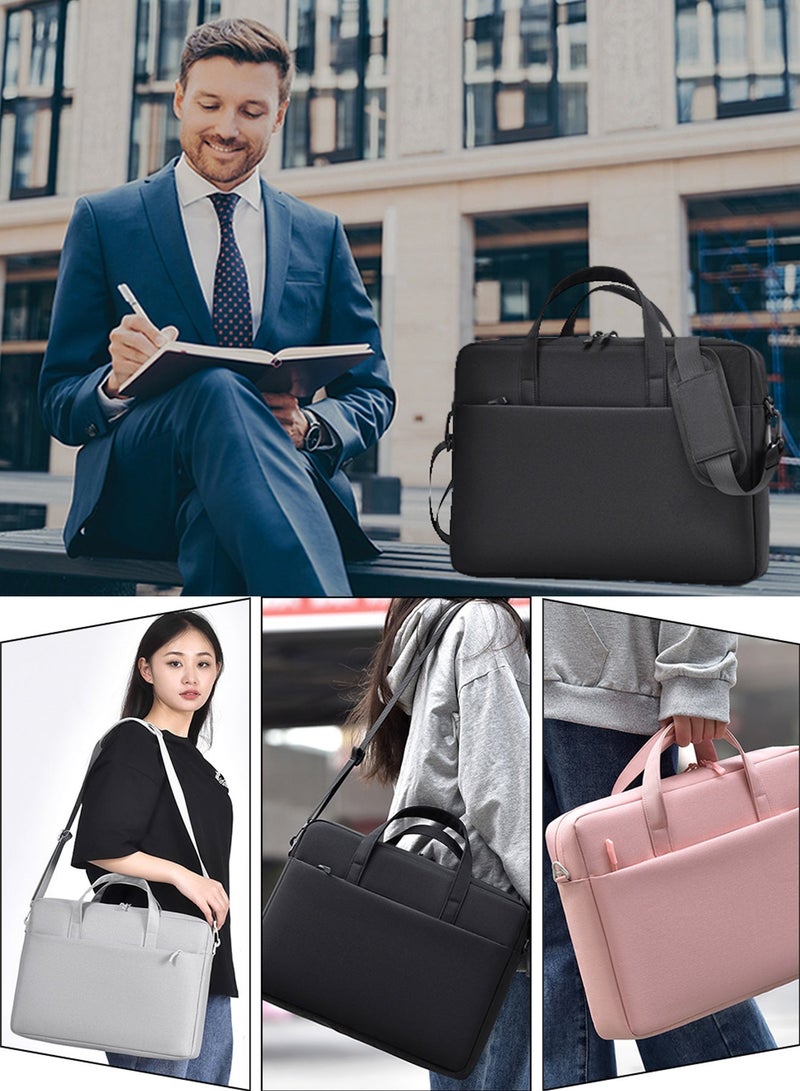 TokFaa Laptop Bag 15.6 Inch Business School Briefcase for Men Women Messenger Shoulder Bag with Strap Lightweight Durable Office Bag Carry On Laptop Case for Computer/Notebook/MacBook(Black) - Image 5