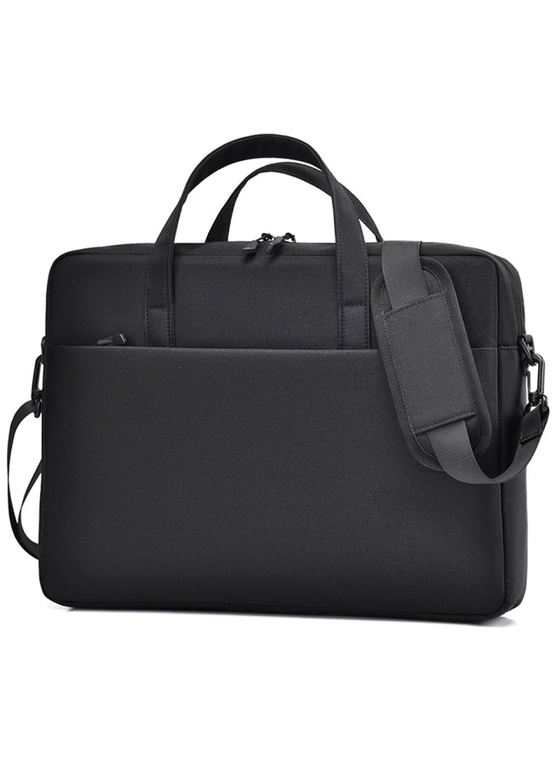 TokFaa Laptop Bag 15.6 Inch Business School Briefcase for Men Women Messenger Shoulder Bag with Strap Lightweight Durable Office Bag Carry On Laptop Case for Computer/Notebook/MacBook(Black) - Image 1