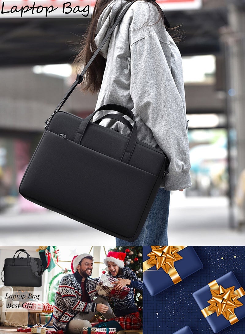 TokFaa Laptop Bag 15.6 Inch Business School Briefcase for Men Women Messenger Shoulder Bag with Strap Lightweight Durable Office Bag Carry On Laptop Case for Computer/Notebook/MacBook(Black) - Image 4