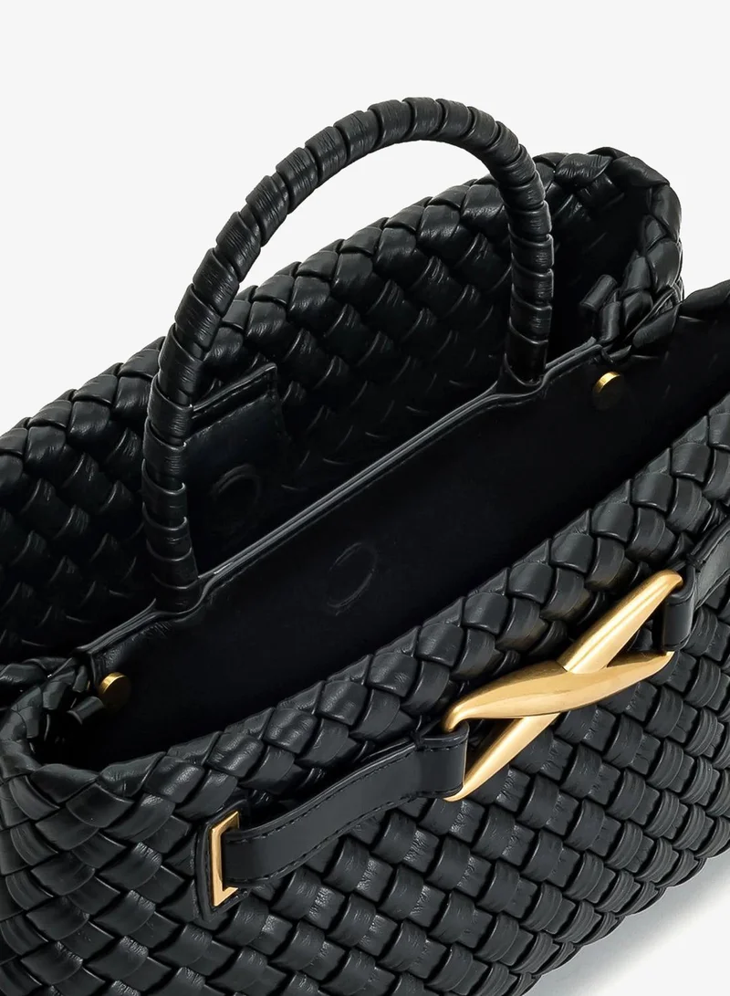 Jw Pei Black Elora Woven Mini Bag for Women | Best Price UAE