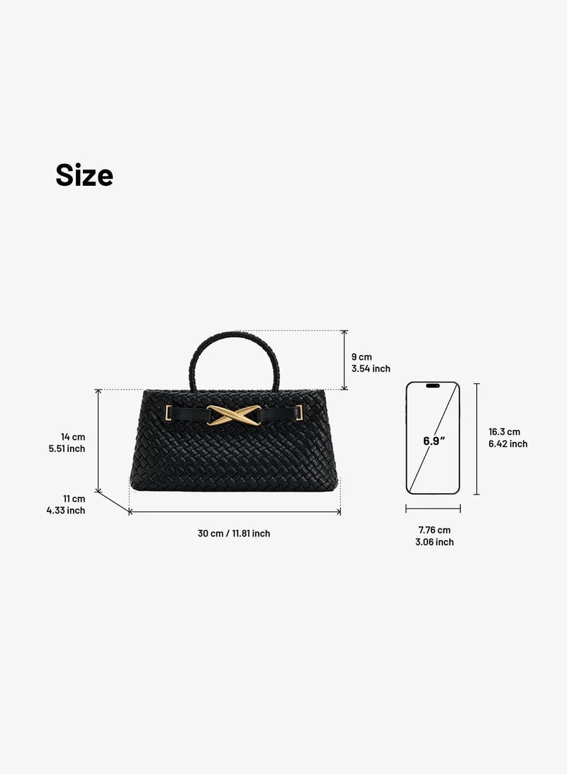 Jw Pei Black Elora Woven Mini Bag for Women | Best Price UAE