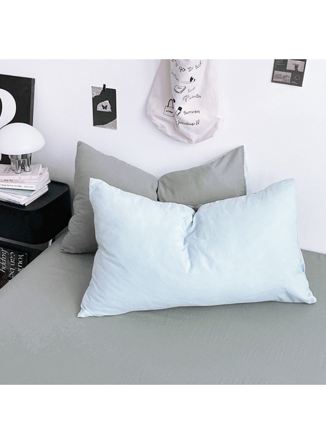 INFOSUN Duvet Cover Set King Size 4 Pcs, Include 1 Quilt Cover 220 x 240cm & 2 Pillow Cases 48 x 74cm & 1 Bedsheet 235 x 250cm, Super microfiber Soft Quality Cotton Blend Bedding Set, NO Comforter - Monet Grey Blue - Image 2