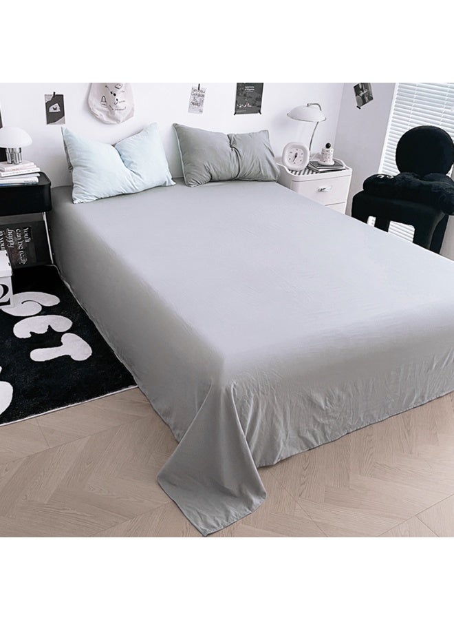 INFOSUN Duvet Cover Set King Size 4 Pcs, Include 1 Quilt Cover 220 x 240cm & 2 Pillow Cases 48 x 74cm & 1 Bedsheet 235 x 250cm, Super microfiber Soft Quality Cotton Blend Bedding Set, NO Comforter - Monet Grey Blue - Image 5