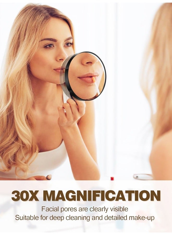 30X Magnifying Mirror with 2 Suction Cups, 3.5 inches Magnified Makeup Mirror and 1 Slant Tweezers - Image 3