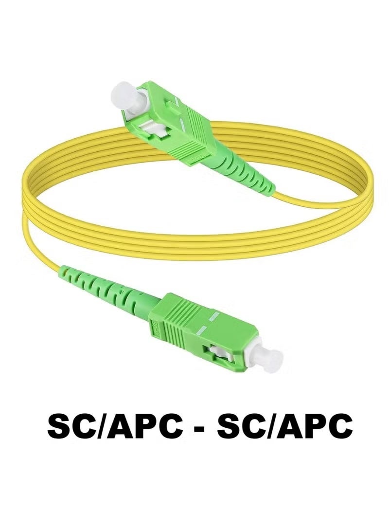 فوجيشكا كابل ألياف ضوئية SC-SC APC بطول 3 أمتار (FJSA604) عالي السرعة أحادي الوضع FTTH، سلك توصيل أخضر، كابل ألياف أصفر - Image 3