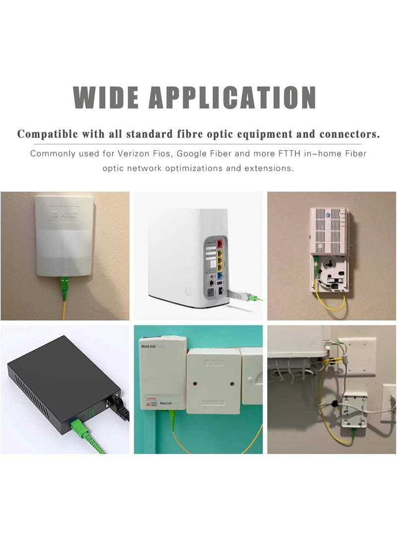 فوجيشكا كابل ألياف ضوئية SC-SC APC بطول 3 أمتار (FJSA604) عالي السرعة أحادي الوضع FTTH، سلك توصيل أخضر، كابل ألياف أصفر - Image 5