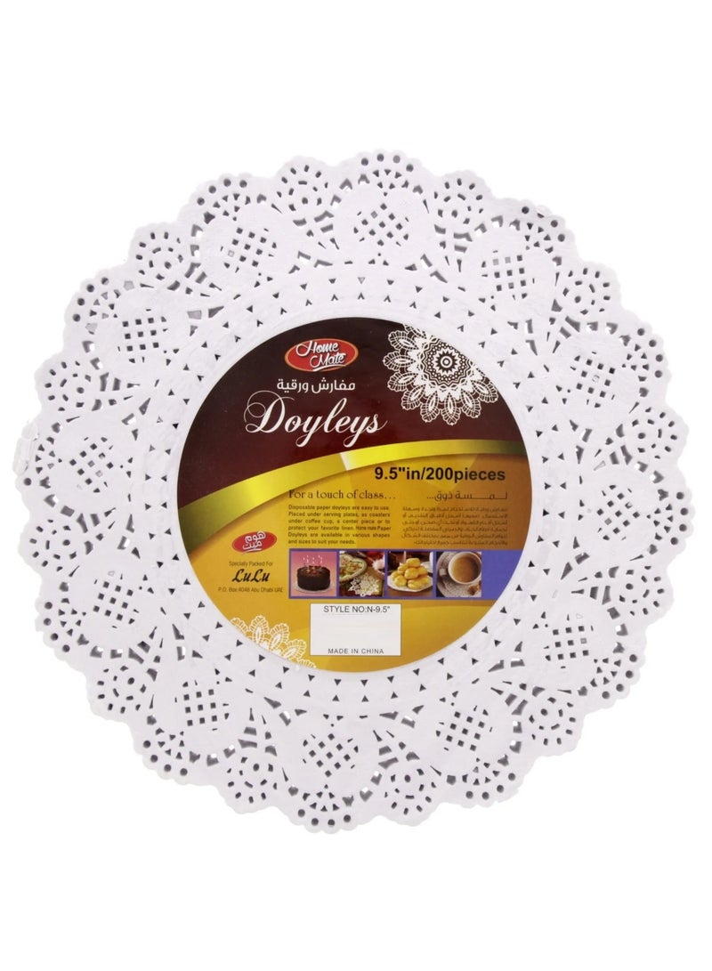 Home Mate Paper Round Doyleys 9.5Inch 200Pcs - Image 1