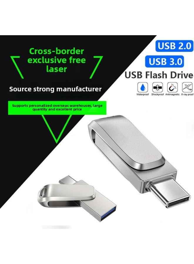 Expansion 2TB Android Mobile Phone U Disk Type-C Computer 1TB Dual Interface 128gb256gb512gb USB Disk-Capacity:Cross Border 128GB  - Image 1
