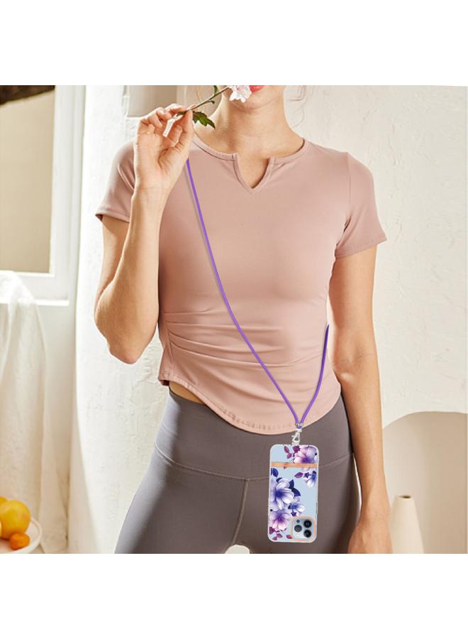 Zaboon Case For iPhone 13 Pro Flowers Series TPU Phone Case with Lanyard - Image 4