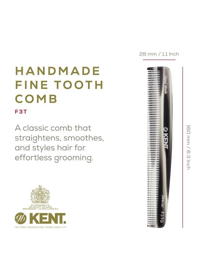 Clubman Kent F3T G Fine Tooth Comb for Hair Parting, Handmade Combs for Men and Straightening Comb for Women, Dandruff Remover Kent Mens Combs for Fine Hair - Image 2