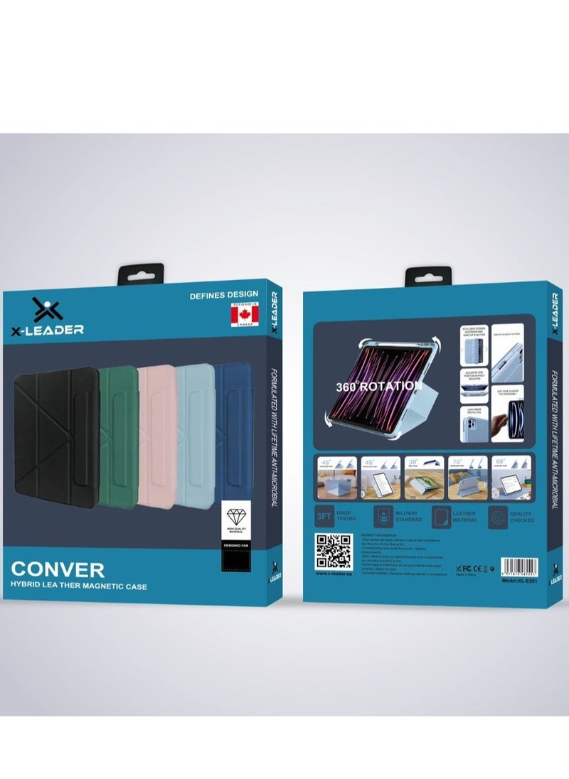 x-leader - iPad AIR smart cover with MagSafe technology, with multiple patterns and positions, and resistant to shocks and scratches, 3 in 1 - Image 1