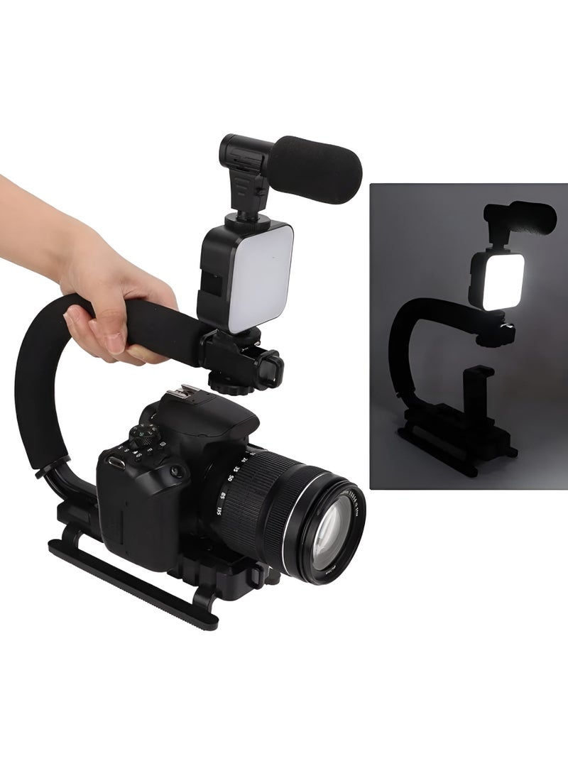 Generic Vlogging Kit for Starter Photography & Video Recording Camera , Complete Smartphone Live Streaming Set Includes LED Light, Microphone, Tripod, and More, Ideal for YouTube, TikTok, and Instagram Black  - Image 2