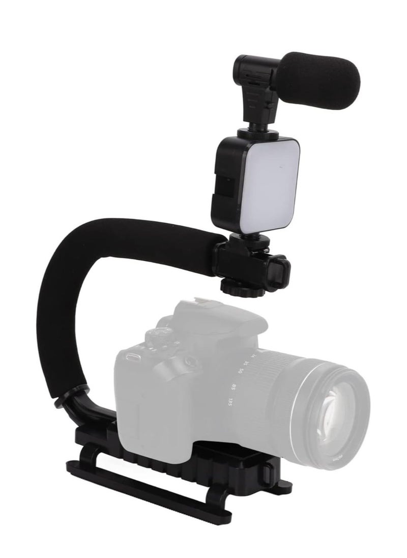Generic Vlogging Kit for Starter Photography & Video Recording Camera , Complete Smartphone Live Streaming Set Includes LED Light, Microphone, Tripod, and More, Ideal for YouTube, TikTok, and Instagram Black  - Image 4
