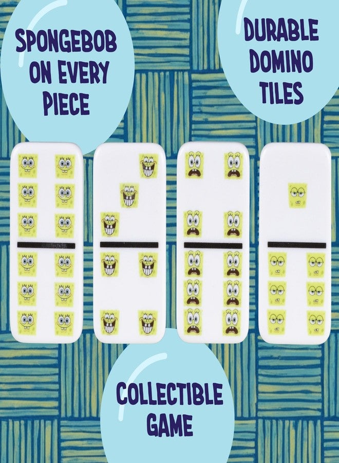 AQUARIUS Spongebob Squarepants Family Dominoes Game, Dominoes Tile Stacking Game for Kids and Adults, Official Nickelodeon Board Game, 2-6 Players, Ages 8+, Family Game Night - Image 2