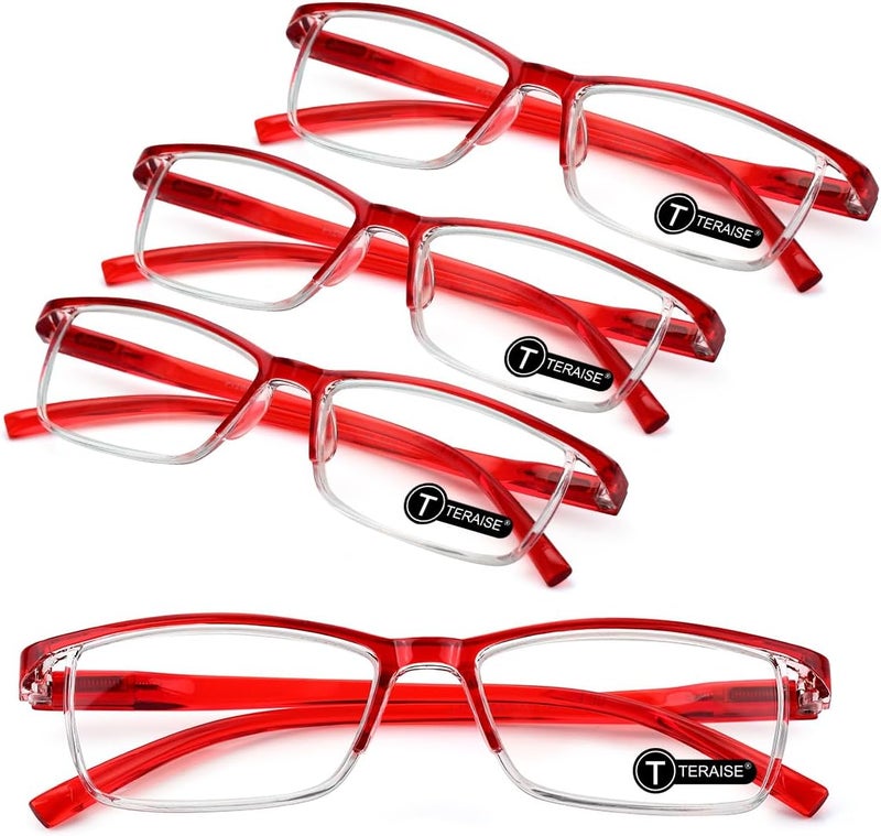 TERAISE 4PCS Value Anti-Blue Light Reading Glasses,Lightweight Comfortable Reader Glasses for Men and Women,Sturdy Computer Reading Glasses Blue Light Blocking Included Eyeglasses Case - Image 1