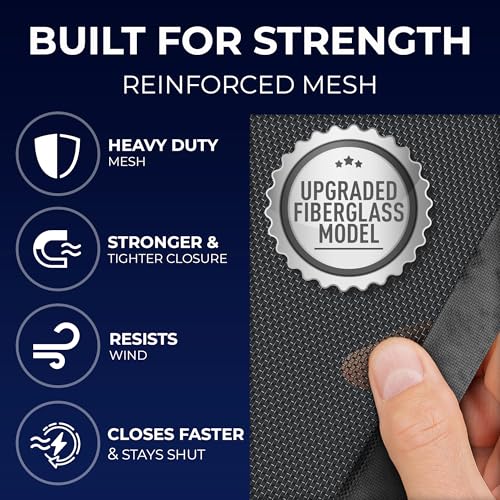 Flux Phenom Upgraded Magnetic Screen Door - Bugs Out, Breeze in - 9min Install Auto-Sealing Heavy Duty Double Stitched Mesh, 52 Magnets, Hands Free Patio Doors Net, Pet & Kid Friendly, 38 x 82 Inch - Image 5