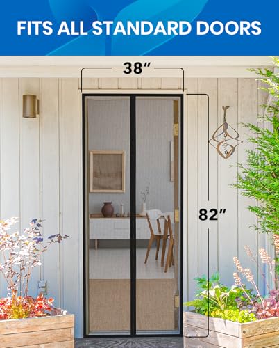 Flux Phenom Upgraded Magnetic Screen Door - Bugs Out, Breeze in - 9min Install Auto-Sealing Heavy Duty Double Stitched Mesh, 52 Magnets, Hands Free Patio Doors Net, Pet & Kid Friendly, 38 x 82 Inch - Image 3