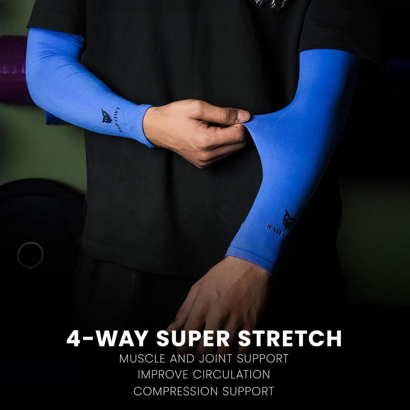 BADOWL Powerflex Gym Sleeves – Unisex Compression Workout Arm Sleeves for Running, Cycling, Gym & Outdoor Sports – UV Protection, Breathable, Stretchable - Image 2