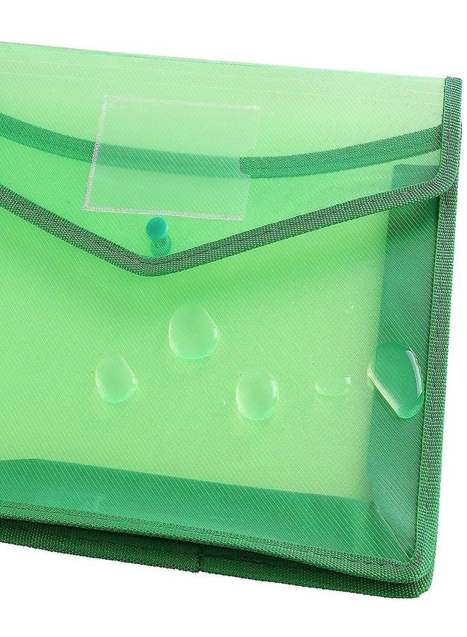 Peeplvalue حافظة ملفات شفافة من البلاستيك متعدد الطبقات، حقيبة تخزين ملفات A4 مزودة بزر كبس، مجموعة من 4 قطع / حامل ملفات شهادات / حافظة مستندات بحجم A4 / حجم قانوني للمستندات - Image 4