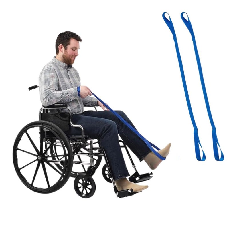 Sammons Preston Soft Flexible Leg Lifter 34 Long 2 Pack Leg Strap with Loops for Hands  Feet Easy to Use Mobility Aid  Leg Riser for Getting in  Out of Beds Cars  Wheelchairs - Image 1
