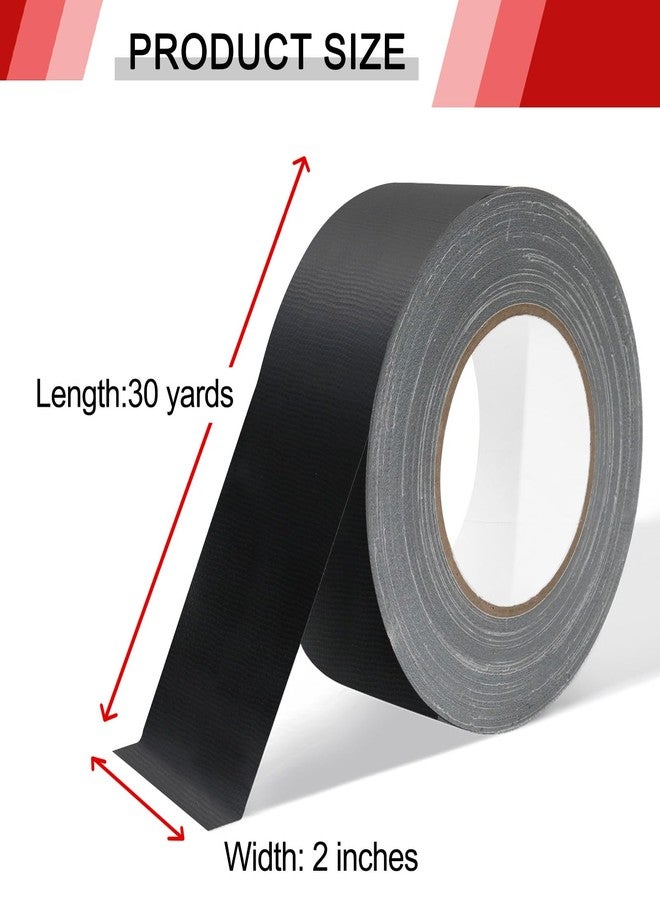 WELSTIK Non-Reflective Black Gaffers Tape 2 inch x 30 Yards, Black Duct Tape 2 Pack, Matte Surface, Easy Tear, Temporary Fixation, Water Resistant - Image 2