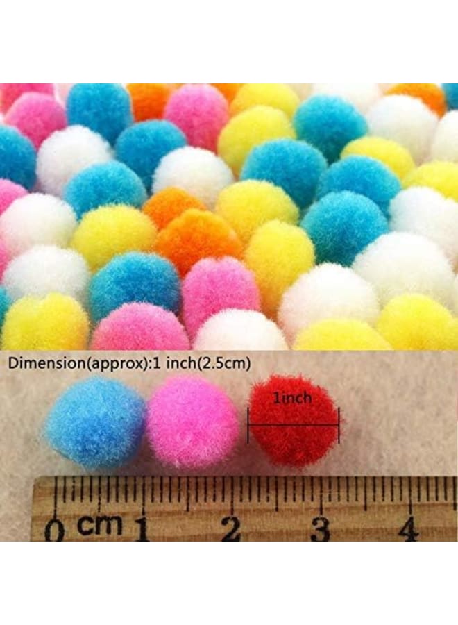 700 Pieces 1 Inch Assorted Pompoms Multicolor Arts and Crafts Pom Poms Balls for Hobby Supplies and Creative Craft DIY Material - Image 3
