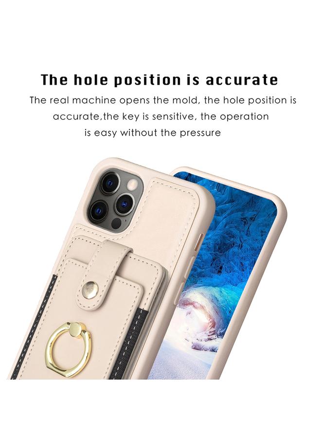 Zaboon Case For iPhone 12 / 12 Pro BF27 Metal Ring Card Bag Holder Phone Case - Image 3