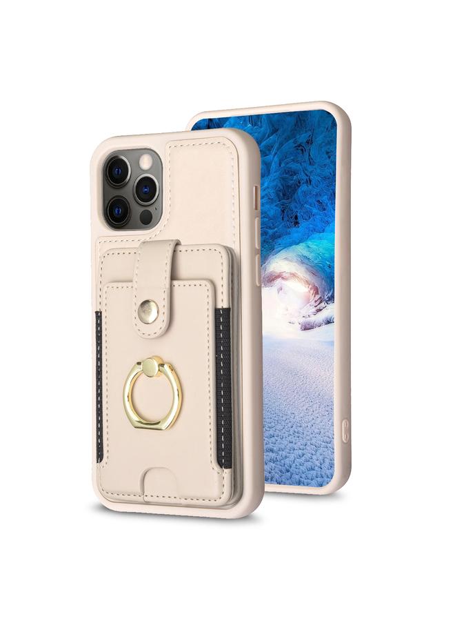 Zaboon Case For iPhone 12 / 12 Pro BF27 Metal Ring Card Bag Holder Phone Case - Image 1
