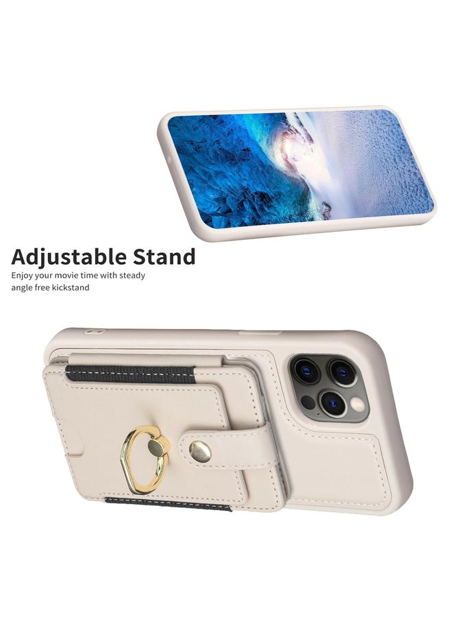 Zaboon Case For iPhone 12 / 12 Pro BF27 Metal Ring Card Bag Holder Phone Case - Image 5