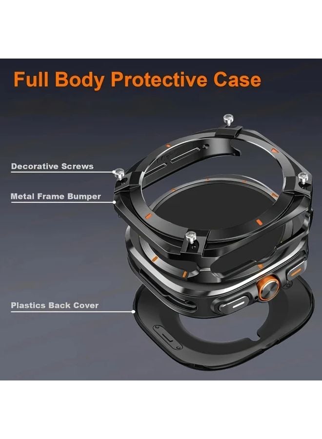 Black And White Alloy Metal Protector Case For Samsung Galaxy Ultra Watch 7 8 47mm - Image 5