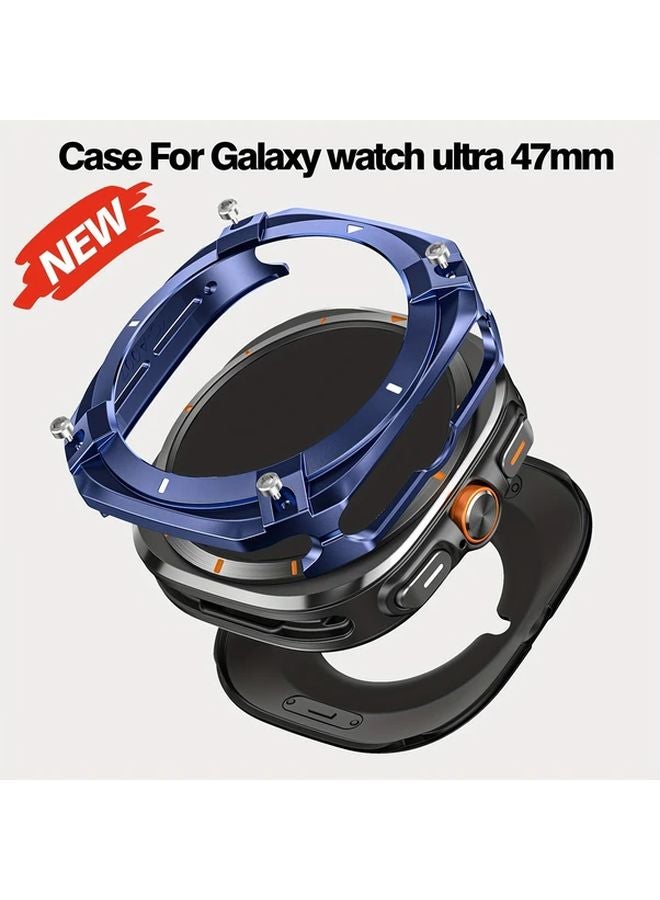 Black And White Alloy Metal Protector Case For Samsung Galaxy Ultra Watch 7 8 47mm - Image 2