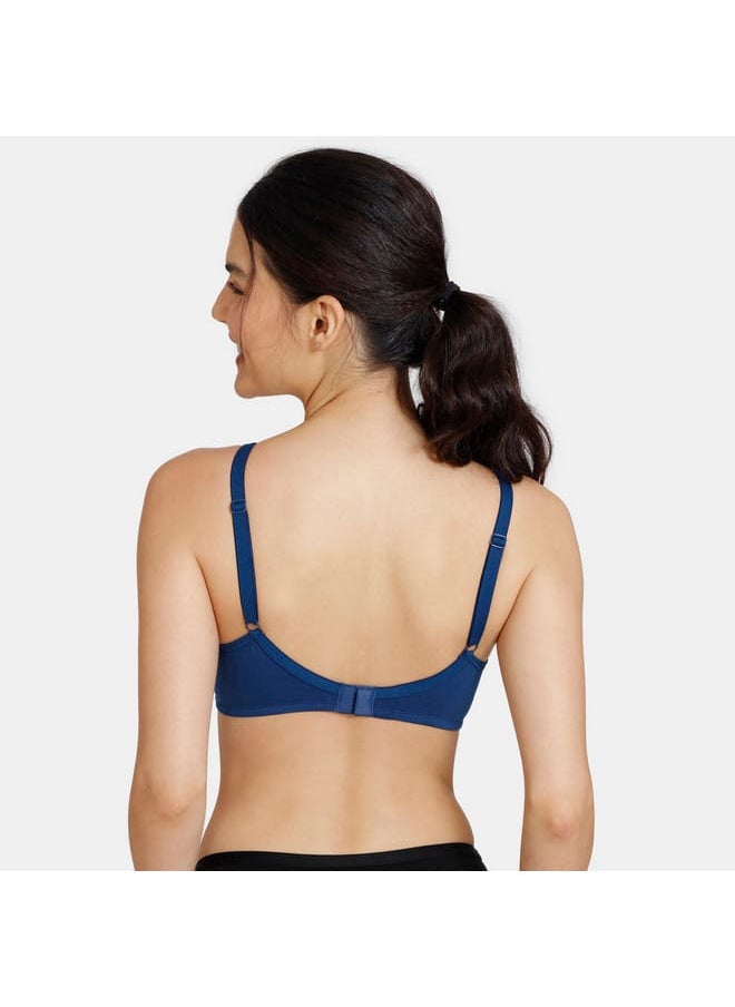 zivame - Zivame Solid Bra with Hook and Eye Closure - Image 1