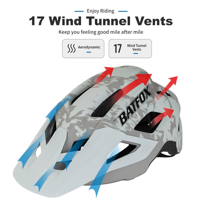 BATFOX Bike Helmet for Adult Men & Women - Adjustable Mountain & MTB & Road Bicycle Helmet (54-61cm) with Ultra-Light Ventilation - Image 3