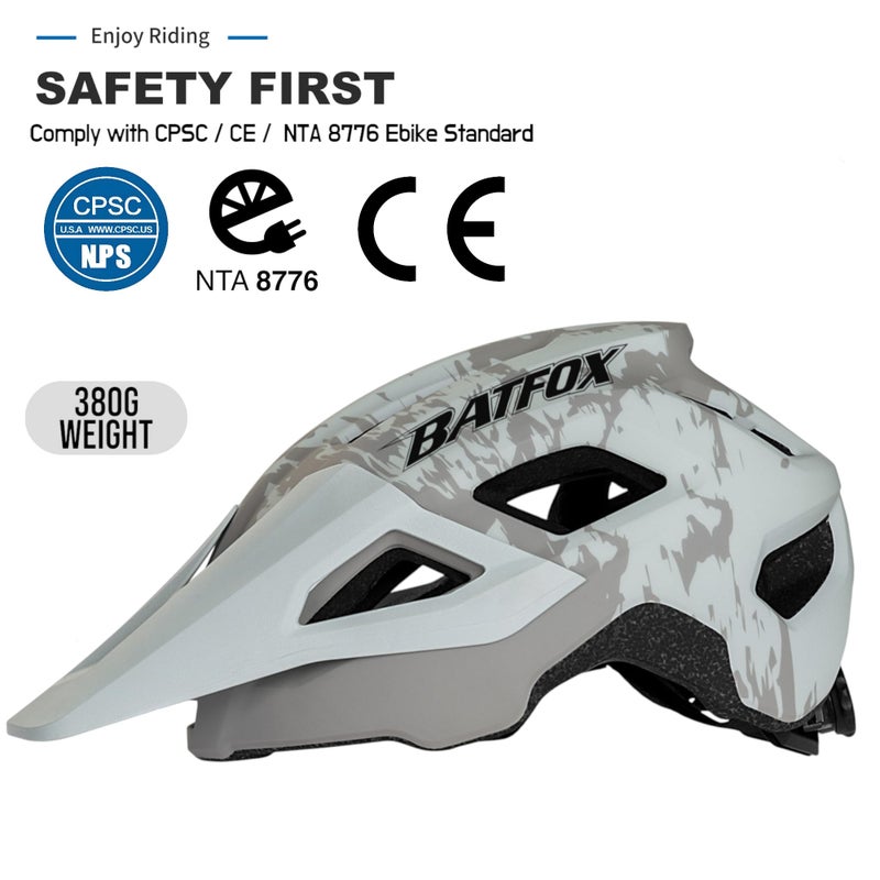 BATFOX Bike Helmet for Adult Men & Women - Adjustable Mountain & MTB & Road Bicycle Helmet (54-61cm) with Ultra-Light Ventilation - Image 2