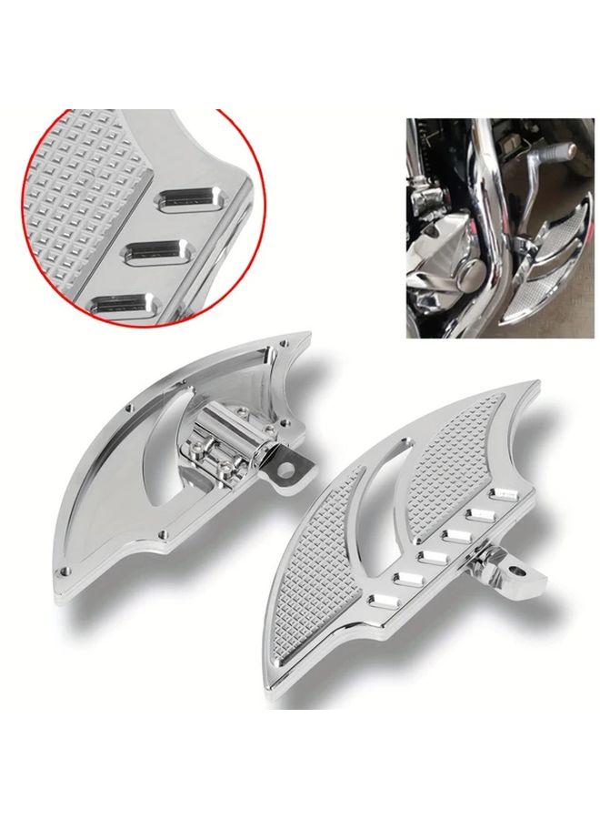 كروم فضي لقاعدة القدم الخلفية للراكب في الدراجة النارية متوافقة مع سبورتستر 883 1200 XL تورينج إليكترا جلايد رود كينج داينا - Image 2
