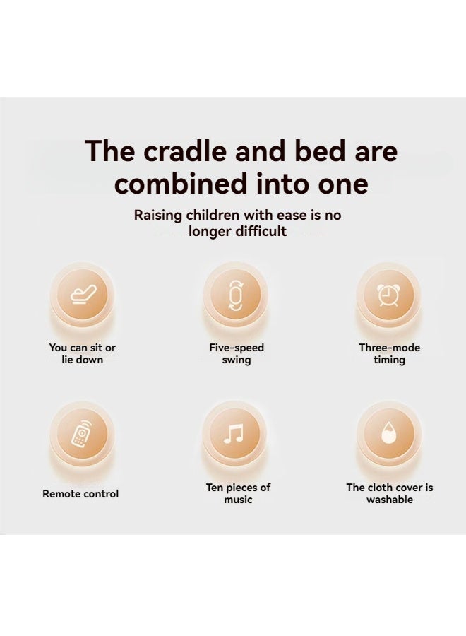 بيوينتي حوض متعدد الوظائف - نائم الهزاز المحمول w / نغمات مهدئة ، ارتفاع قابل للتعديل - مثالي للأطفال حتى سن 3 سنوات - Image 2