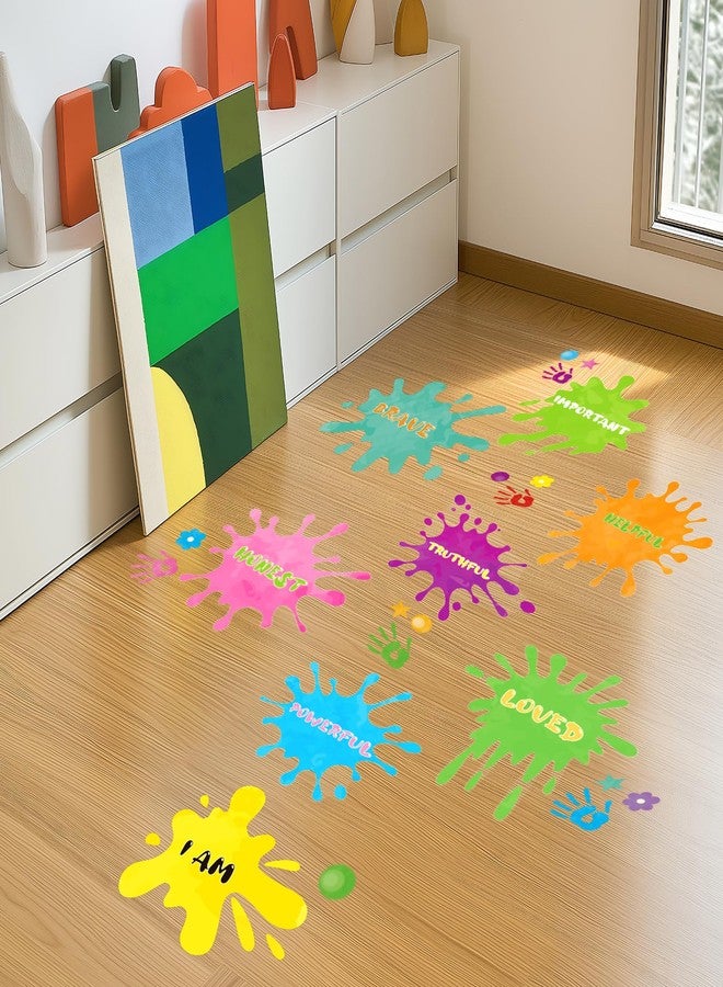 Omlisca Colorful Inspirational Quotes Wall Decals Watercolor Splash & Handprint Motivational Stickers Positive Saying Educational Sticker for Kids Bedroom Classroom Playroom School Home Daycare Wall Art Decor - Image 3