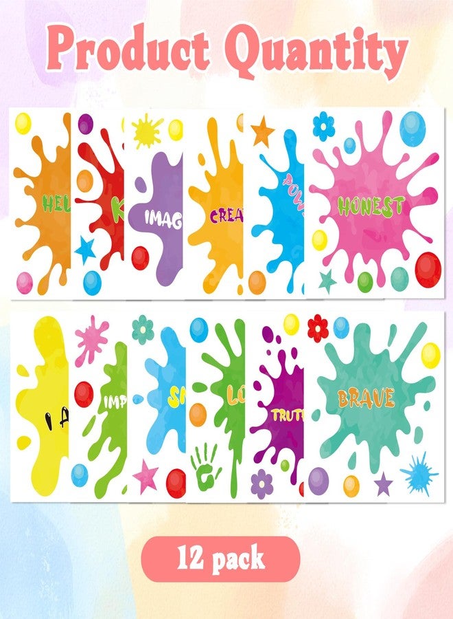 Omlisca Colorful Inspirational Quotes Wall Decals Watercolor Splash & Handprint Motivational Stickers Positive Saying Educational Sticker for Kids Bedroom Classroom Playroom School Home Daycare Wall Art Decor - Image 5
