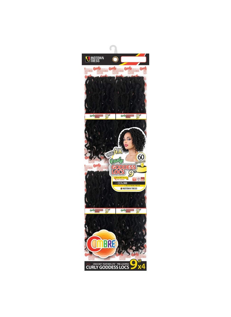 Motown Tress Motown Tress Ccg9m Goddess Locs  60 Loops  9 Inch  1 Pack  Synthetic Crochet Braiding Hair in 1B 
