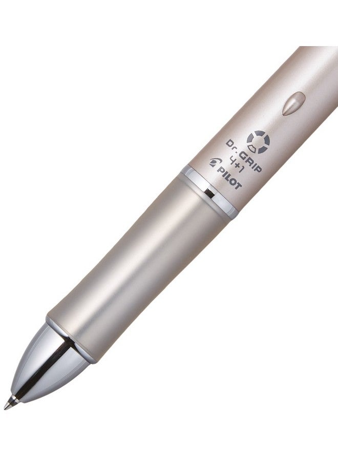 بايلوت قلم حبر جاف متعدد الألوان من Dr. Grip 4+1، 4 ألوان، 0.7 مم، وقلم رصاص ميكانيكي 0.5 مم - جسم ذهبي شامبانيا (Bkhdf1Sfn-Cg) - Image 3