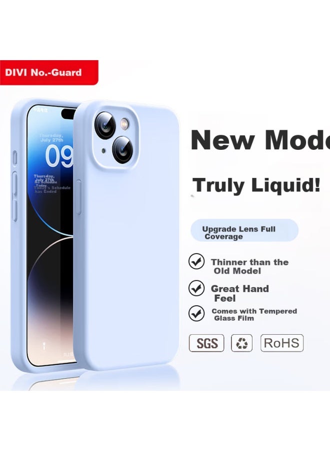 Divi Divi Official Liquid Silicone Phone Case For Iphone 14, Skin-friendly, Full Coverage, Ultra-thin, Anti-drop, Anti-scratch, Blue, For Men And Women - Image 1