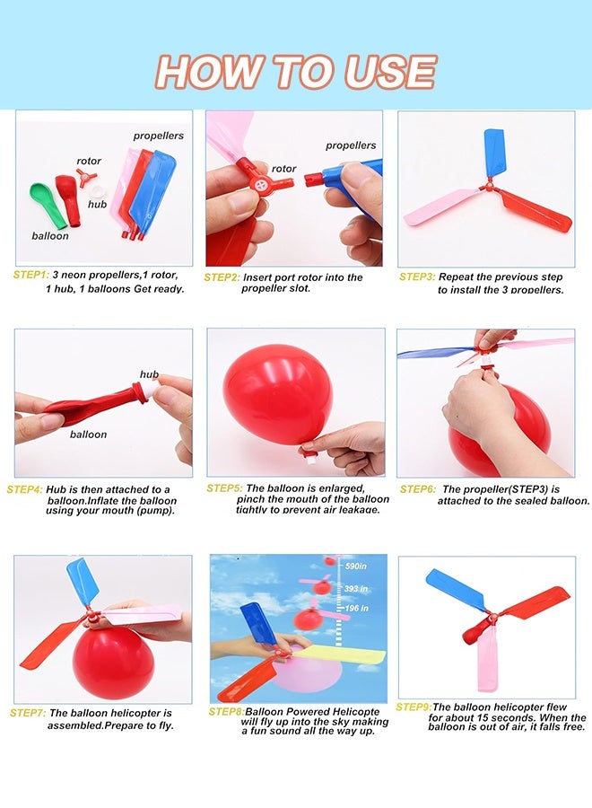 Organizer Kids Toy Balloon Helicopter (4 pack) Children's Day Gift Party Favor birthday! Flying Toys for Boys and Girls - Outdoor Sport Toy for 7 8 9 10 Year Old - Image 3