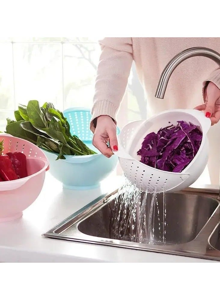 Kimaya Kitchen Colander 2 In 1 Kitchen Strainer Colander Bowl Sets Include Plastic Washing Bowl and Strainer Detachable Colanders for Fruits Vegetable Cleaning Washing Strainer Basket - Image 3