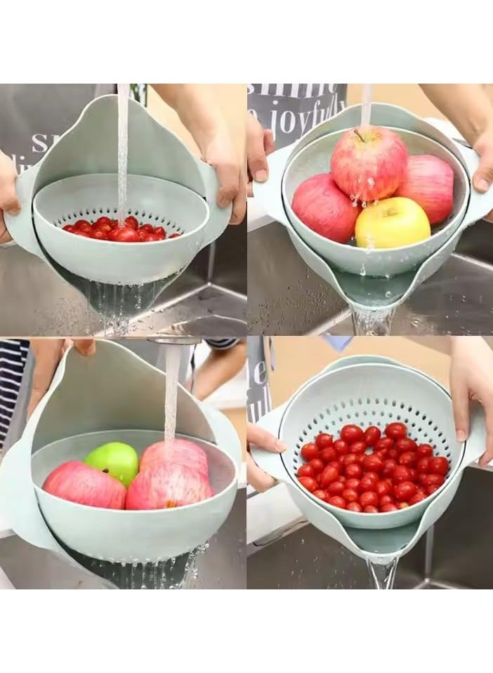 Kimaya Kitchen Colander 2 In 1 Kitchen Strainer Colander Bowl Sets Include Plastic Washing Bowl and Strainer Detachable Colanders for Fruits Vegetable Cleaning Washing Strainer Basket - Image 5