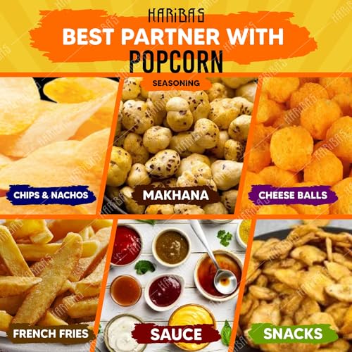 HARIBAS Combo Pack Of 5 Pop Corn Seasoning Powder | Tasty Powder 50 G Each Sprinkle On Maggie/French Fries | Cheddar Cheese Cream Butter & Onion Tomato Chilli Thai Pudina For Popcorn Nacho - Image 3