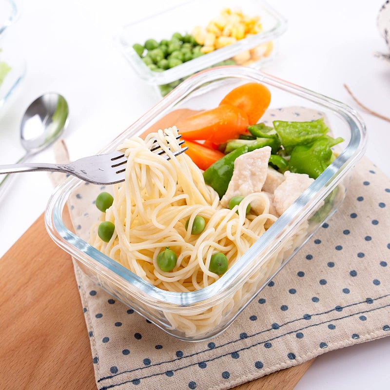 UMEIED 10 Pack Glass Food Storage Containers with Lids Leakproof, Airtight Glass Meal Prep Containers For Lunch, On The Go, Leftover, Dishwasher Safe - Image 5